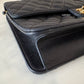 CHANEL Black Lambskin Turnlock Quilted Medium Half Flap Bag Gold Hardware
