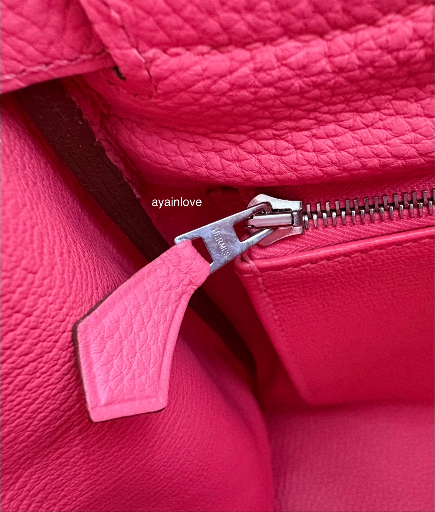 HERMES Kelly 35 Pink Rose Lipstick Togo Palladium Hardware Q Square Stamp