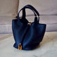 HERMES Picotin Lock 18 Caban Dark Blue Black Taurillion Clemence Gold Hardware K Stamp