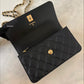 CHANEL 23S Black Caviar Wallet on Chain with Bag Charm Gold Hardware