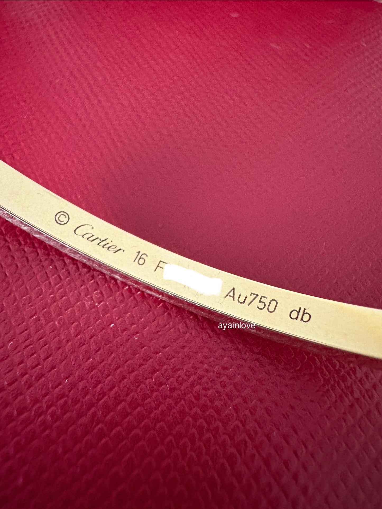CARTIER 18KT Rose Gold LOVE Small Model Bracelet Size 16