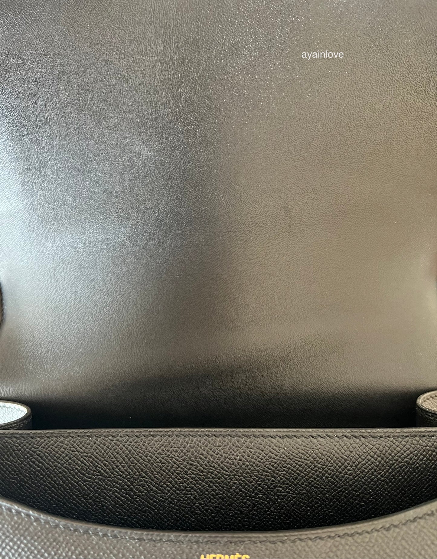 HERMES Constance 24 Noir Black Epsom Rose Gold Hardware D Stamp