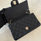 CHANEL 18B Black Caviar Quilted Rectangular Mini Flap Bag Light Gold Hardware