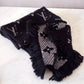 LOUIS VUITTON LV Shine Black Silver Echarpe Logomania M75833 Wool Shawl Scarf
