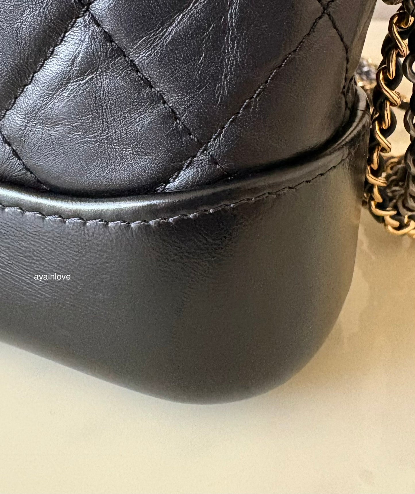 CHANEL Black Calf Skin Small Gabby Gabrielle Bag Mixed Hardware