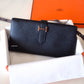 HERMES Bearn Wallet Epsom Black Noir Palladium Hardware C Stamp