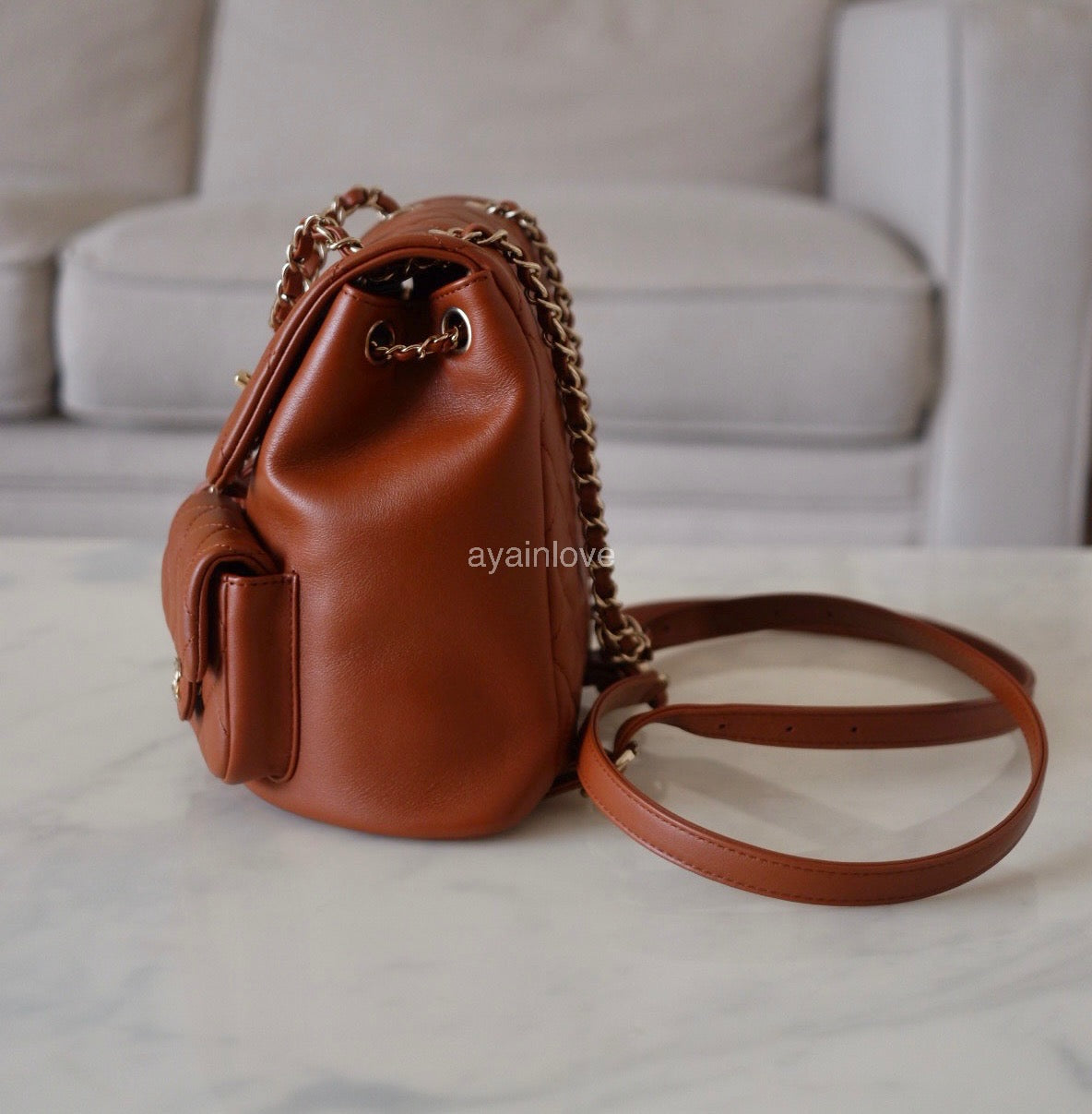 dark brown mini backpack CHANEL Mini Duma Dark Brown Drawstring Double Pocket Backpack Microchi – AYAINLOVE CURATED LUXURIES