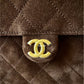 CHANEL 26C Dark Brown Suede Calfskin Medium 25 Bag Gold Hardware