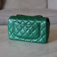 CHANEL Green Caviar Classic Quilted Rectangular Mini Flap Bag Ruthenium Hardware