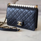 CHANEL 19S Chic Pearl Black Goatskin Flap Bag Gold Hardware