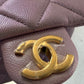 CHANEL 21K Iridescent Pink Caviar My Perfect Square Mini Flap Bag Gold Hardware