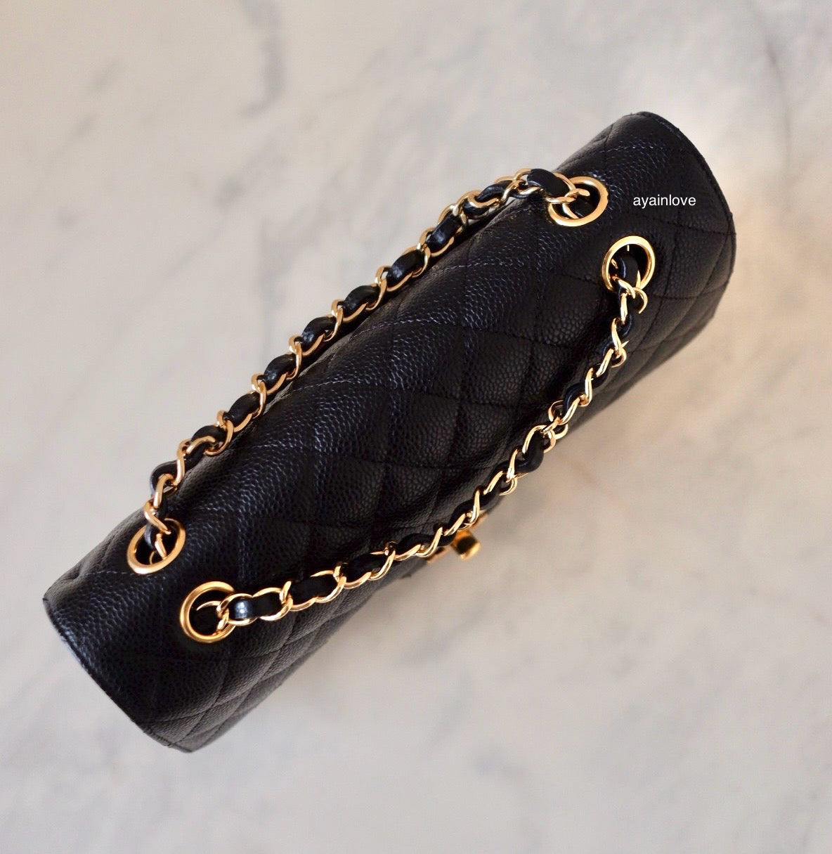 CHANEL Black Caviar Medium/Large Classic Flap Gold Hardware