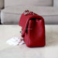CHANEL 17B Red Caviar Quilted Classic Rectangular Mini Silver Hardware