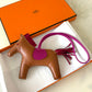 HERMES Rodeo MM Tricolour Gold/Rubies/Rose Pourpre Bag Charm