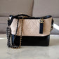 CHANEL Beige Black Calf Skin Medium Gabby Gabrielle Bag Mixed Hardware