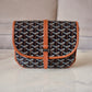 GOYARD Belvedere PM Goyardline Canvas/Calfskin Tan Black Messenger Bag Silver Hardware