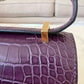 HERMES Constance Mini 18 Amethyst Purple Matte Alligator Leather Gold Hardware Y Stamp
