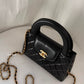 CHANEL Black Calfskin Mini Kelly 19cm Shopping Bag Gold Hardware
