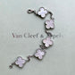 Van Cleef Arpels VCA 5 Motifs Bracelet White Mother of Pearl 18KT White Gold Vintage Alhambra