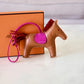 HERMES Rodeo MM Tricolour Gold/Rubies/Rose Pourpre Bag Charm