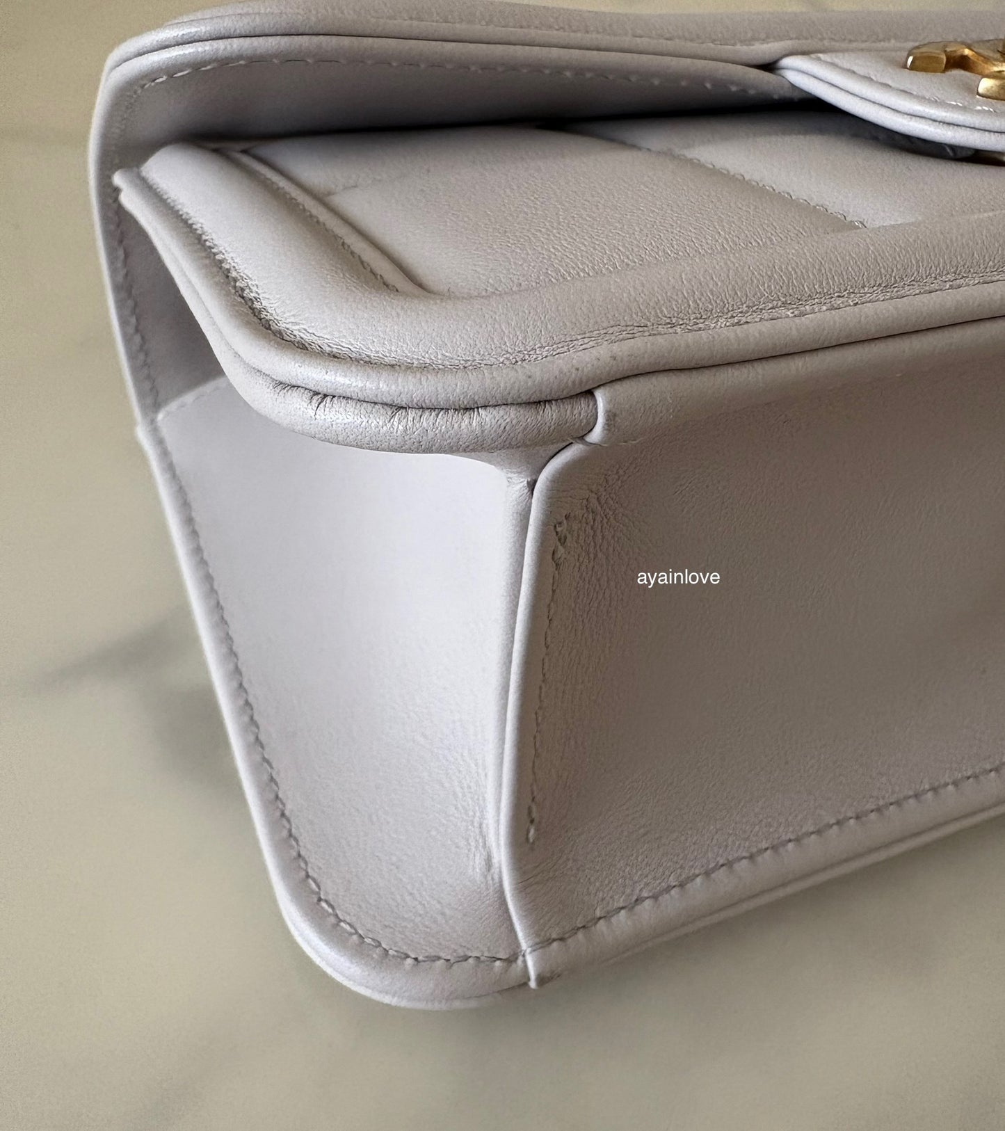 CHANEL 2025 Light Grey Lambskin Microchipped Quilted Chocolate Bar Mini Flap Bag Brushed Gold Hardware