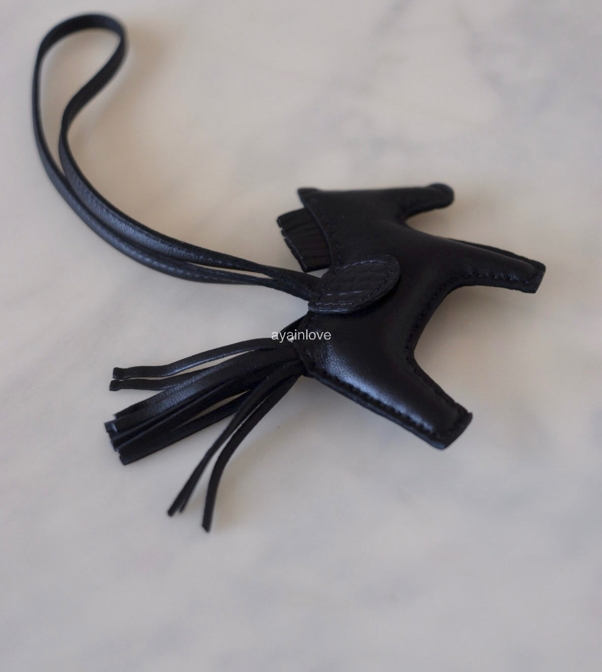 HERMES Rodeo PM Alligator Touch So Black  Bag Charm