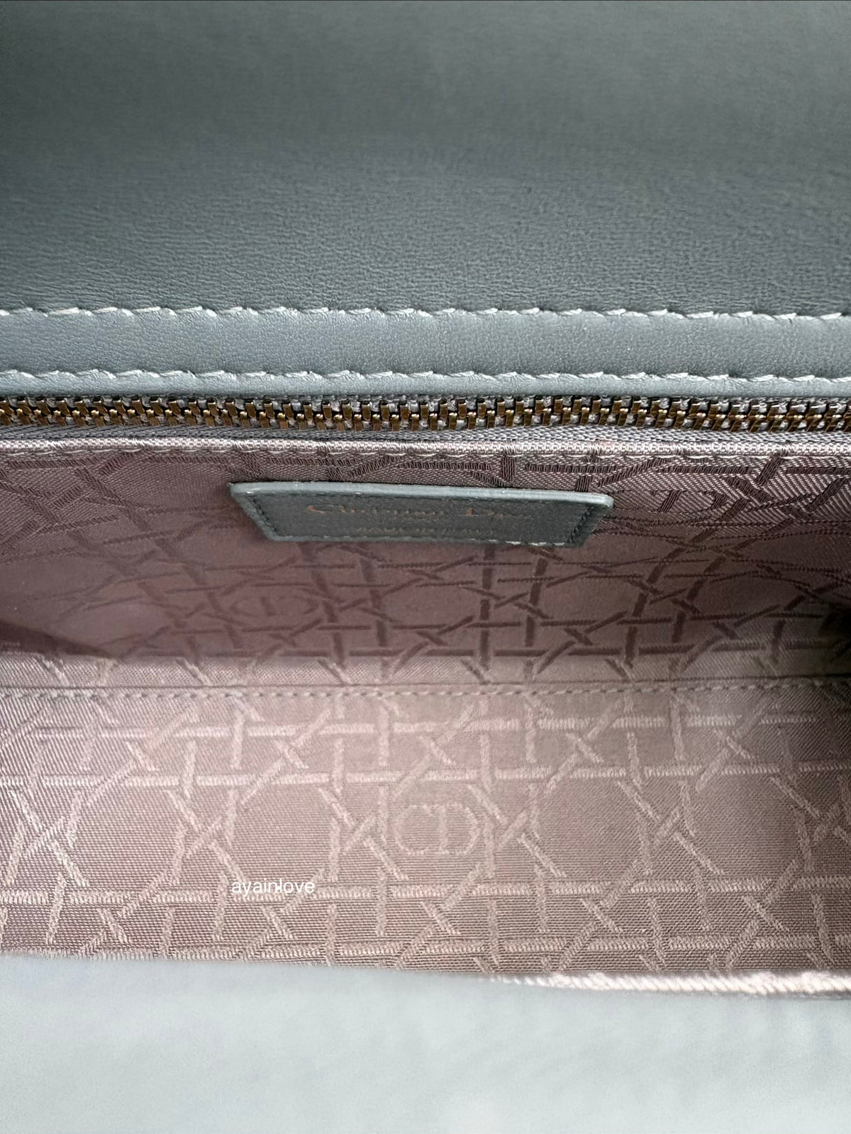 DIOR Small Lady Dior Grey Cannage Lambskin My ABCDior Bag