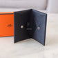 HERMES Calvi Black Noir Epsom Card Holder Palladium Hardware