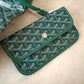 GOYARD Green Goyardine Hobo Boheme PM Bag with Blue Heart Stamp
