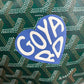 GOYARD Green Goyardine Hobo Boheme PM Bag with Blue Heart Stamp