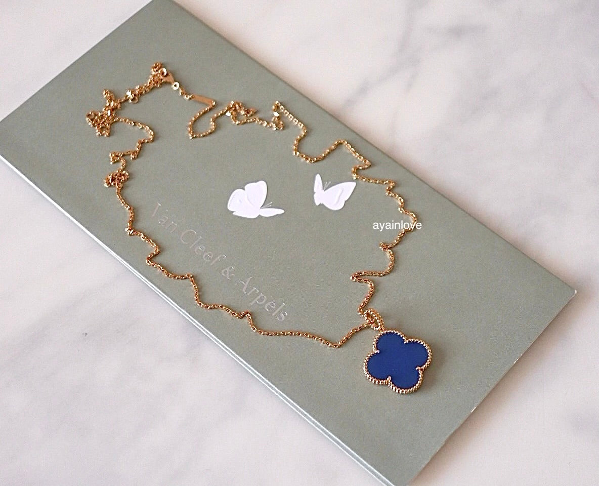 Van Cleef Arpels VCA 1 Motif Agate Magic Alhambra Long Necklace 18KT Yellow Gold