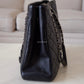 CHANEL Black Quilted Calfskin Tote Bag Classic CC Lock Silver Hardware