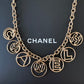 CHANEL 17C Logo CC Necklace Light Gold Hardware
