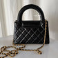 CHANEL Black Calfskin Mini Kelly 19cm Shopping Bag Gold Hardware