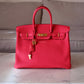 HERMES Birkin 35 Togo Rouge Pivoine Gold Hardware R Stamp
