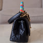 CHANEL Black Goatskin Coco Rainbow Handle Extra Mini 19cm Bag Light Gold Hardware