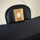 CHANEL Black Caviar Quilted Small Classic Flap Bag Gold Hardware