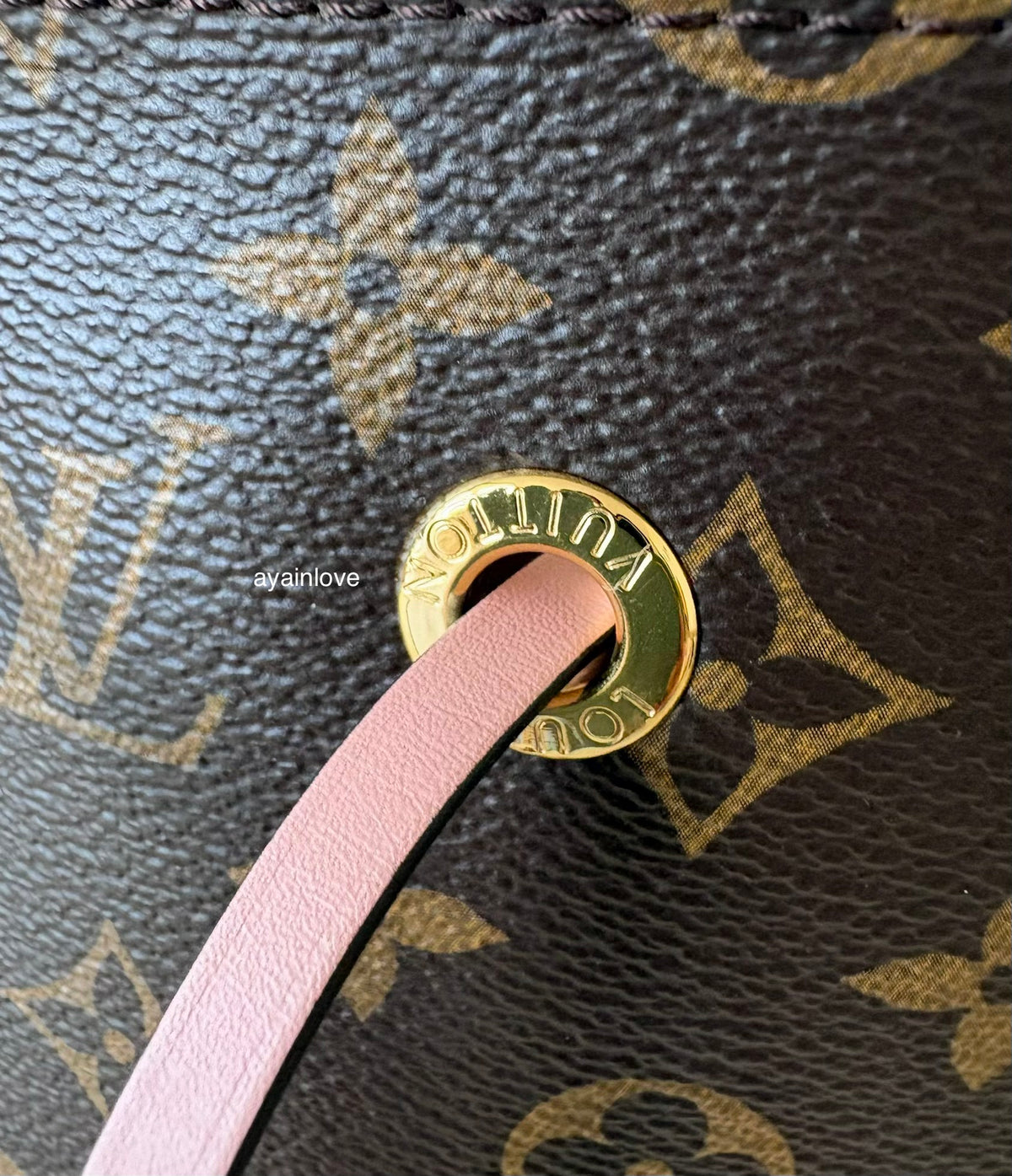 LOUIS VUITTON LV NeoNoe MM Pink Monogram Bucket Bag Gold Hardware