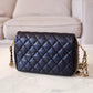 CHANEL 23C Black Caviar CC You 24cm Small Flap Bag Gold Hardware