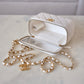 CHANEL Iridescent White Caviar Rectangular Vanity on Adjustable Chain Strap Oversized CC Gold Hardware