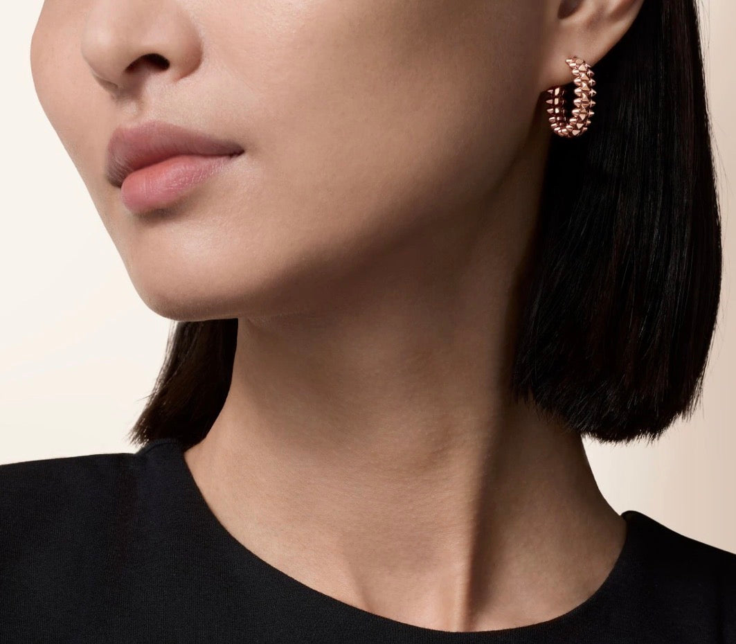 CARTIER Clash 18KT Rose Gold Hoop Earrings Small Model