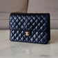 CHANEL Black Lambskin Turnlock Quilted Medium Half Flap Bag Gold Hardware