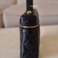 CHANEL Black Caviar Top Handle Flat Vanity on Chain Light Gold Hardware