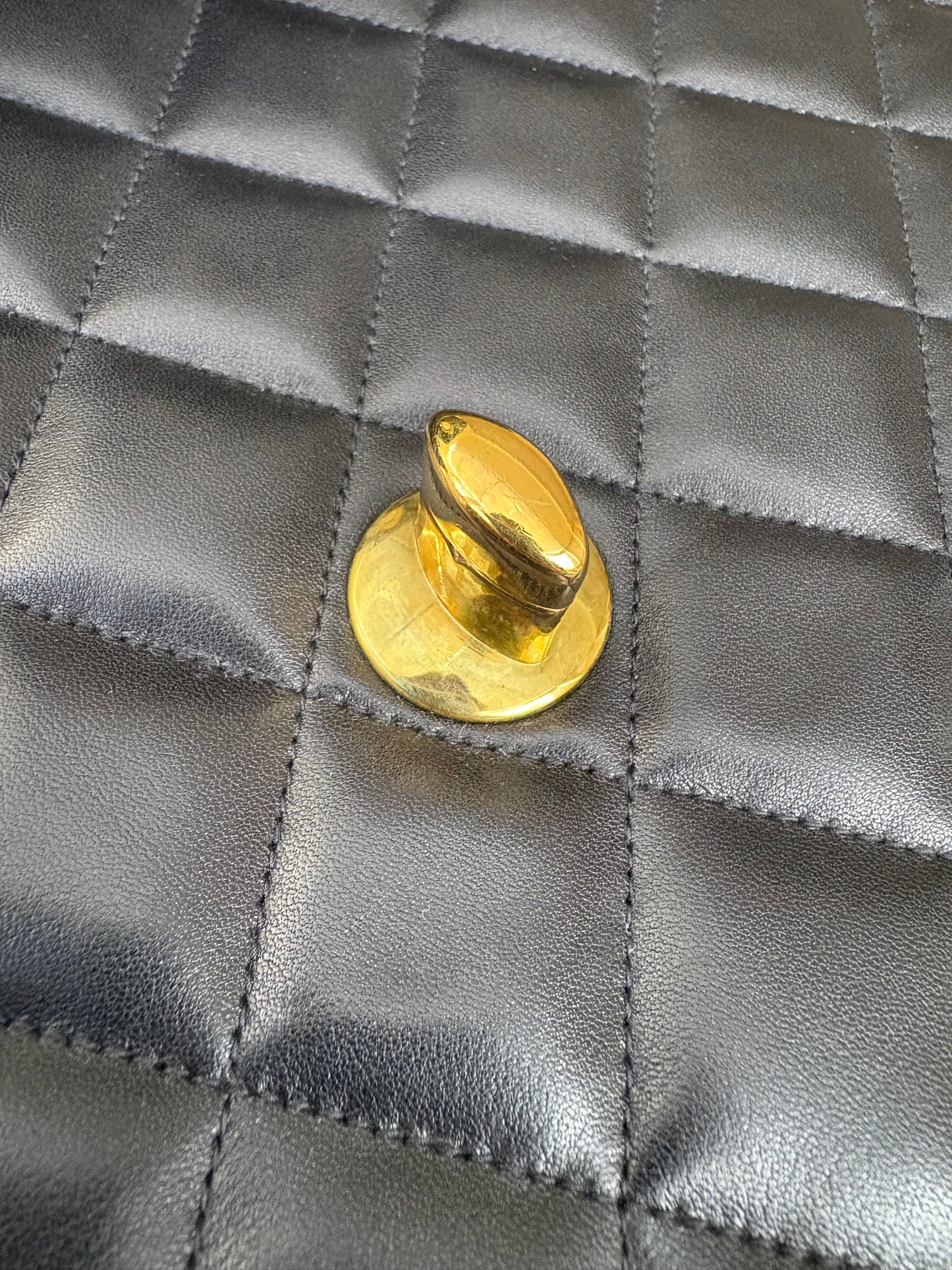 CHANEL Vintage Black Quilted Maxi XL Jumbo Classic Single Flap Oversized CC Bag 24KT Gold Plated Hardware Series 3