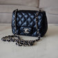 CHANEL Black Classic Quilted Square Mini Flap Bag Silver Hardware