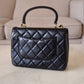 CHANEL Black Small Trendy Flap Bag Microchipped Light Gold Hardware