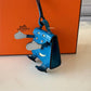 HERMES Kelly Doll Dole Tadelakt Bleu Izmir Bag Charm Palladium Hardware Z Stamp