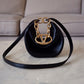 VALENTINO Vlogo Black Moon Zip Up Mini Hobo Bag Gold Hardware