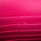 Yves Saint Laurent YSL Classic Cassandre Fuchsia Chevron Quilting Wallet on Chain Gold Hardware