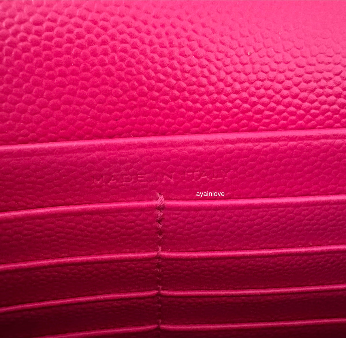 Yves Saint Laurent YSL Classic Cassandre Fuchsia Chevron Quilting Wallet on Chain Gold Hardware